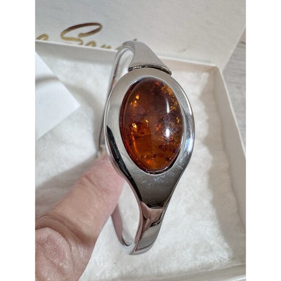 VINTAGE Designer LEE SANDS AMBER Hidden WATCH Bracelet main image 4